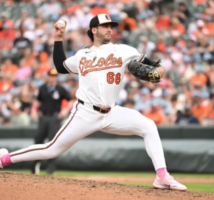 Anthony Nunez throws a pitch during the Orioles’ May 10 game.
