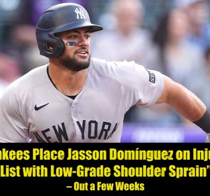 Yankees Place Jasson Domínguez on Injured List with Low-Grade Shoulder Sprain – Out a Few Weeks