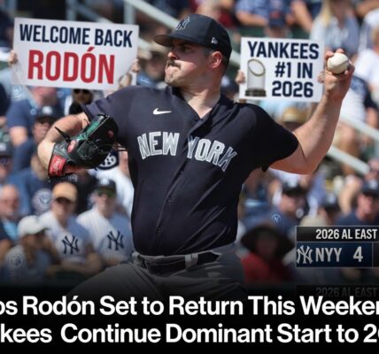 Carlos Rodón Set to Return This Weekend as Yankees Continue Dominant Start to 2026