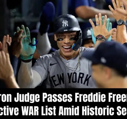 Aaron Judge Passes Freddie Freeman on Active WAR List Amid Historic Season