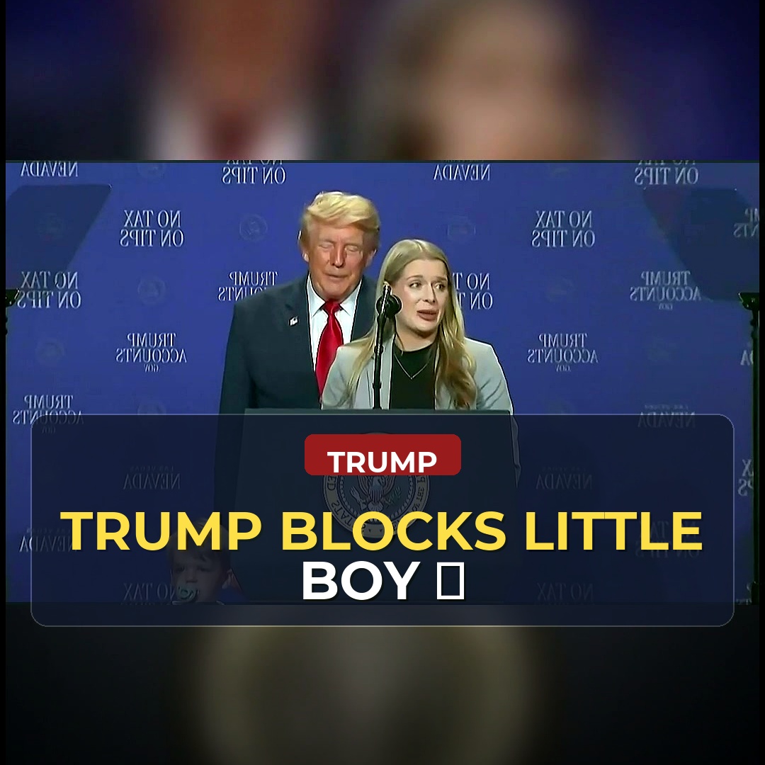 In a Move That's Leaving Social Media Abuzz, President Trump Blocks a Little Boy from Running Off the Stage While His Mom is Speaking, Leaving the Internet to Speculate About What He Said Next
