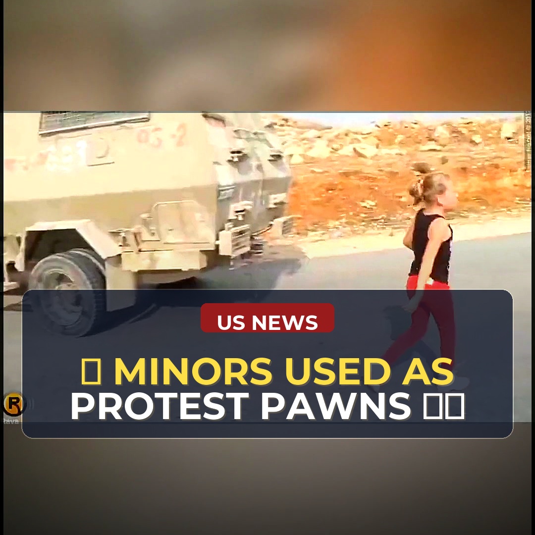 Palestinian Adults Push Kids Toward Soldiers While Staying Safe And Hidden In The Background Surrounded